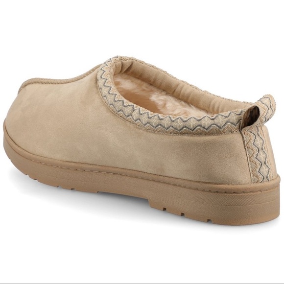 Dakine Mens Suede Cozy Slippers Mules Faux Fur Lined Trim Indoor Outdoor size XL